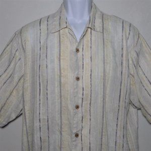 Tommy Bahama Men's Linen Dress Shirt Cream Size M